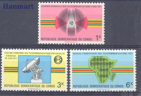 Znaczek Kongo Kinszasa / Zair 1971 Mi 429-431 Czyste **
