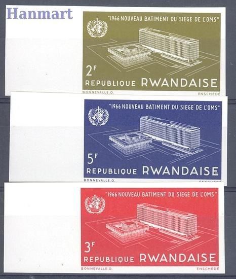 Znaczek Rwanda 1966 Mi 168-170B Czyste **