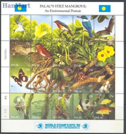 Znaczek Palau 1989 Mi 318-337 Czyste **
