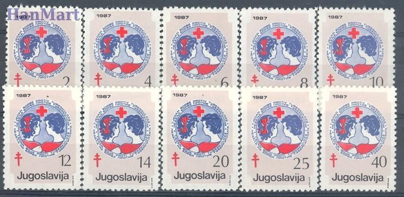 Znaczek Jugosławia 1987 Mi zwa 137-146 Czyste **