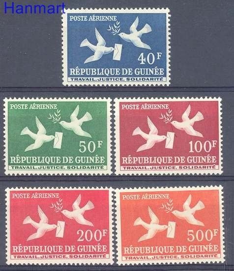 Znaczek Gwinea 1959 Mi 26-30 Czyste **