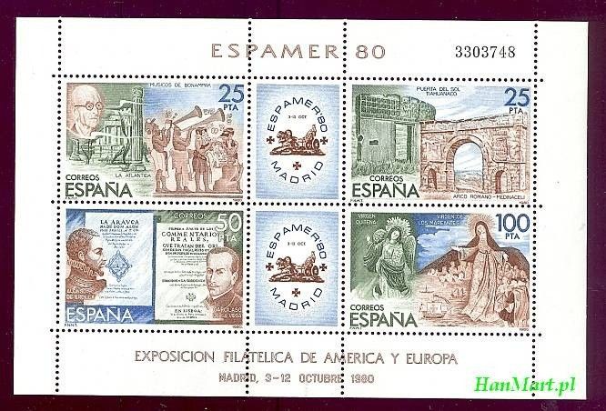 Znaczek Hiszpania 1980 Mi bl 21 Czyste **