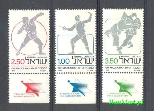 Znaczek Izrael 1977 Mi 704-706 Czyste **