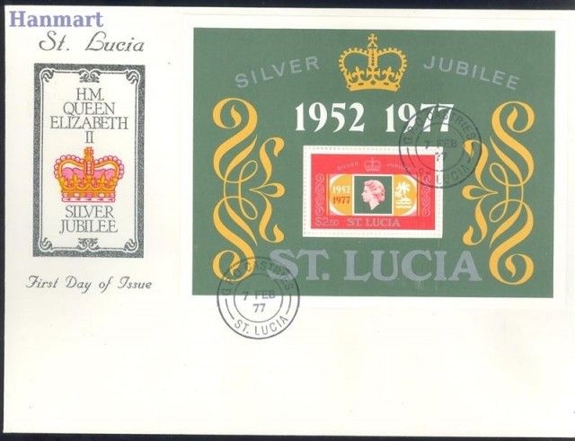 Znaczek Saint Lucia 1977 Mi bl 11 FDC