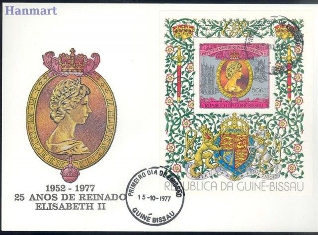 Znaczek Gwinea Bissau 1977 Mi bl 68 FDC