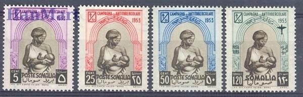 Znaczek Somaliland Włoski 1953 Mi 275-278 Czyste **