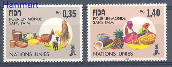 Znaczek Narody Zjednoczone Genewa 1988 Mi 162-163 Czyste **