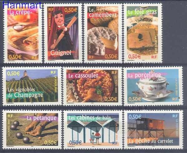 Znaczek Francja 2003 Mi 3698-3707 Czyste **