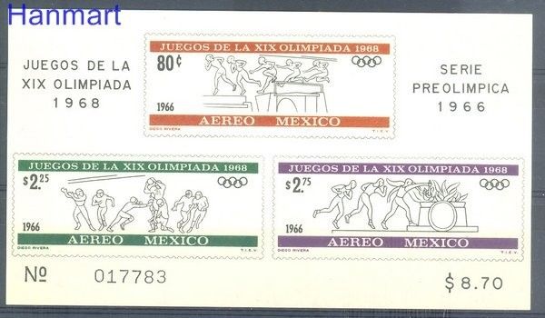 Znaczek Meksyk 1966 Mi bl 6 Czyste **