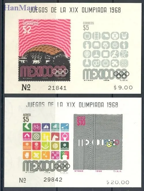 Znaczek Meksyk 1968 Mi 16-18 Czyste **