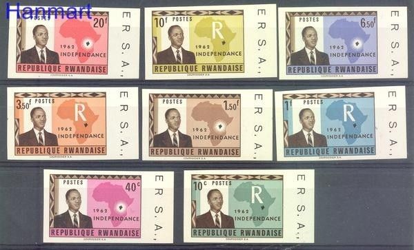 Znaczek Rwanda 1962 Mi 1-8B Czyste **