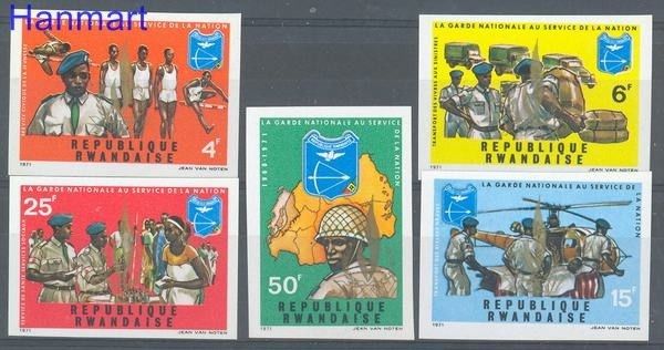 Znaczek Rwanda 1972 Mi 474-478B Czyste **