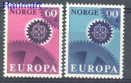 Znaczek Norwegia 1967 Mi 555-556 Czyste **