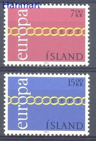 Znaczek Islandia 1971 Mi 451-452 Czyste **