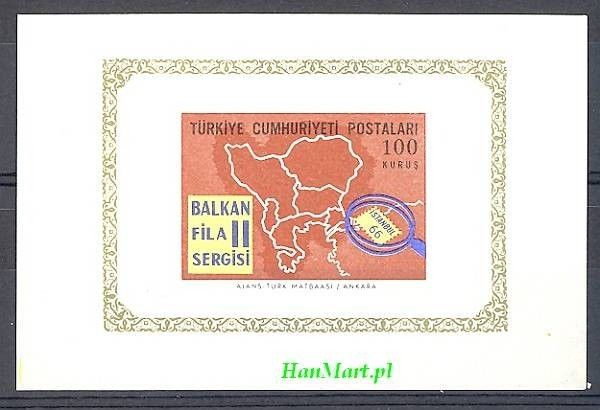 Znaczek Turcja 1966 Mi bl 12 Czyste **