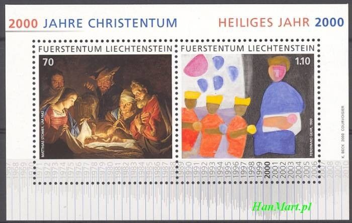 Znaczek Liechtenstein 2000 Mi bl 17 Czyste **