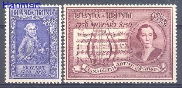 Znaczek Ruanda - Urundi 1956 Mi 156-157 Czyste **