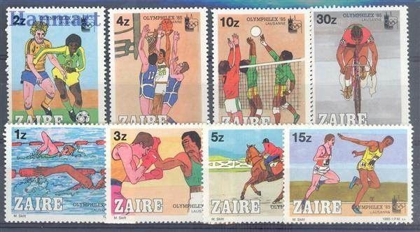 Znaczek Kongo Kinszasa / Zair 1985 Mi 889-896 Czyste **