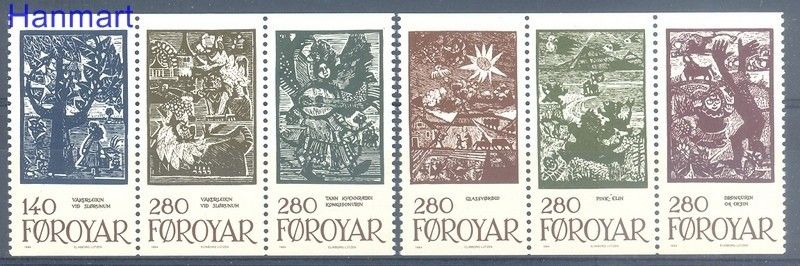 Znaczek Wyspy Owcze 1984 Mi 106-111 Czyste **
