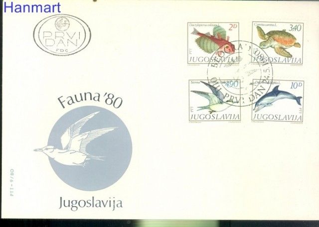 Znaczek Jugosławia 1980 Mi 1834-1837 FDC