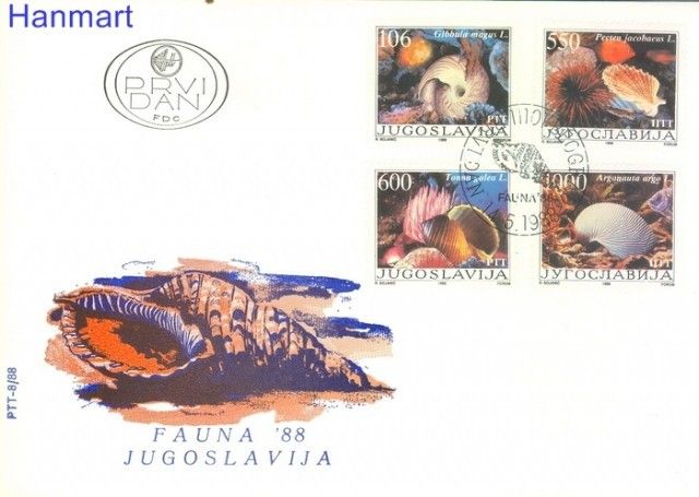 Znaczek Jugosławia 1988 Mi 2275-2278 FDC