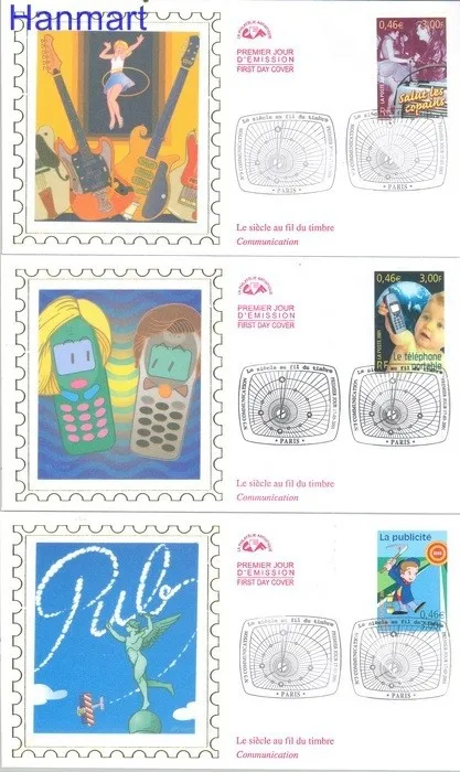 Znaczek Francja 2001 Mi 3512-3516 FDC