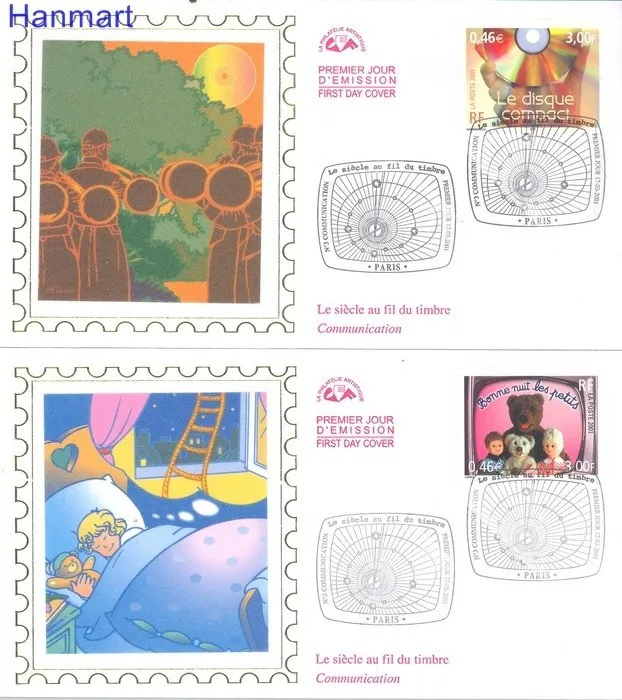 Znaczek Francja 2001 Mi 3512-3516 FDC