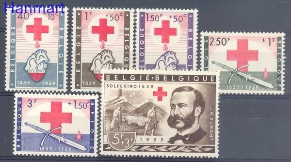 Znaczek Belgia 1959 Mi 1149-1154 Z podlepką *