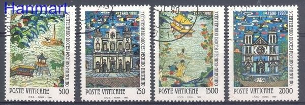 Znaczek Watykan 1990 Mi 1010-1013 Stemplowane