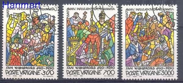 Znaczek Watykan 1990 Mi 999-1001 Stemplowane