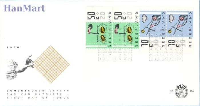 Znaczek Holandia 1986 Mi 1288IIc+91IIce FDC