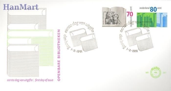 Znaczek Holandia 1991 Mi 1421-1422 FDC