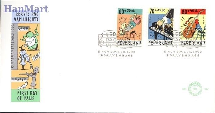 Znaczek Holandia 1992 Mi 1451-1453 FDC