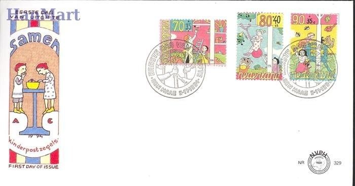 Znaczek Holandia 1994 Mi 1525-1527 FDC