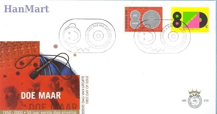 Znaczek Holandia 2000 Mi 1802-1803 FDC