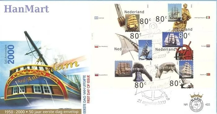 Znaczek Holandia 2000 Mi 1807-1816 FDC