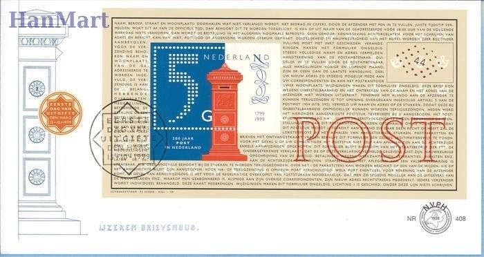 Znaczek Holandia 1999 Mi bl 61 FDC