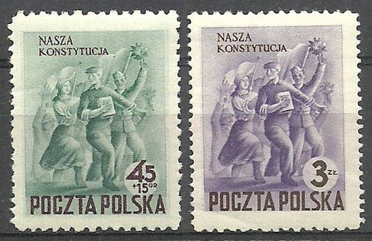 Znaczek Polska 1952 Mi 760-761 Fi 622-623 Czyste **
