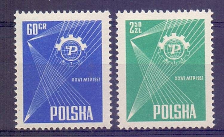 Znaczek Polska 1957 Mi 1018-1019 Fi 874-875 Czyste **