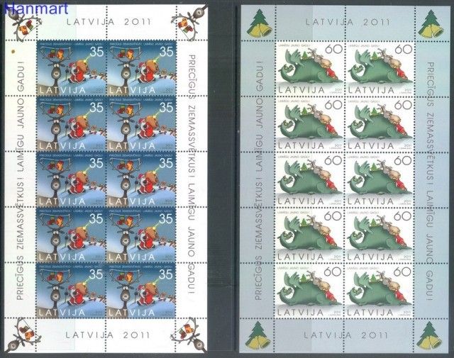 Znaczek Łotwa 2011 Mi ark 822-823 Czyste **