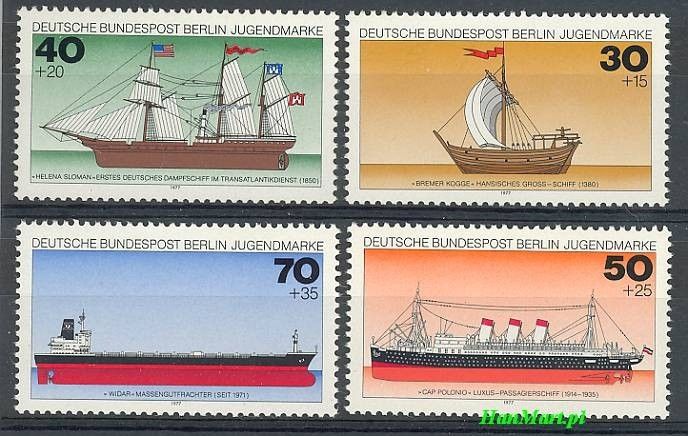 Znaczek Berlin Niemcy 1977 Mi 544-547 Czyste **