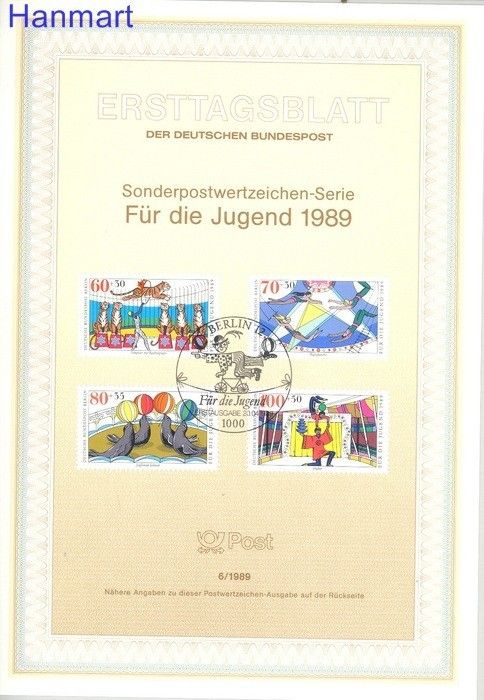 Znaczek Berlin Niemcy 1989 Pierwszy dzień wydania