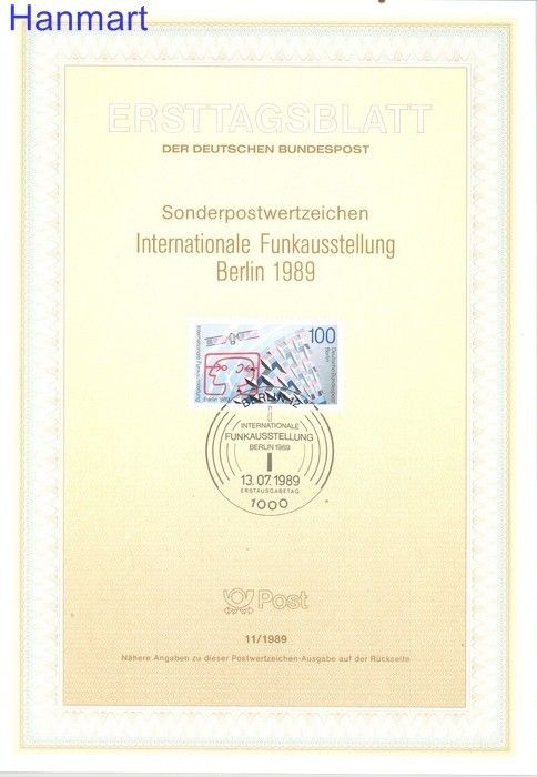 Znaczek Berlin Niemcy 1989 Pierwszy dzień wydania