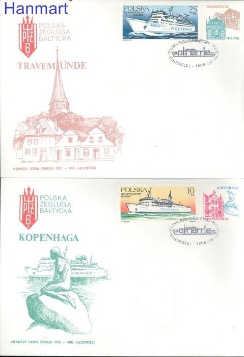 Znaczek Polska 1986 Mi 3029-3032 Fi 2881-2884 FDC