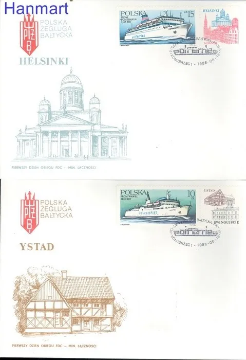 Znaczek Polska 1986 Mi 3029-3032 Fi 2881-2884 FDC