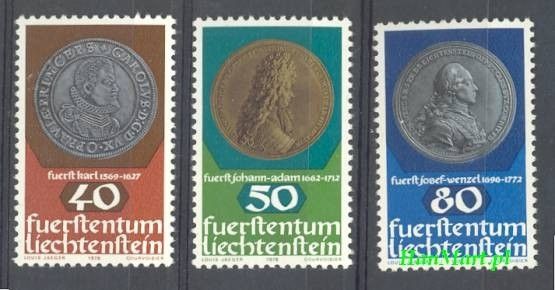 Znaczek Liechtenstein 1978 Mi 710-712 Czyste **
