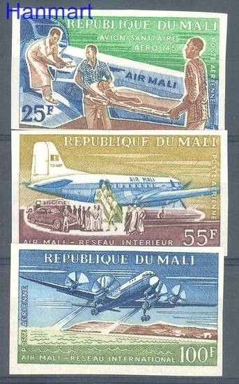 Znaczek Mali 1963 Mi 72-74B Czyste **
