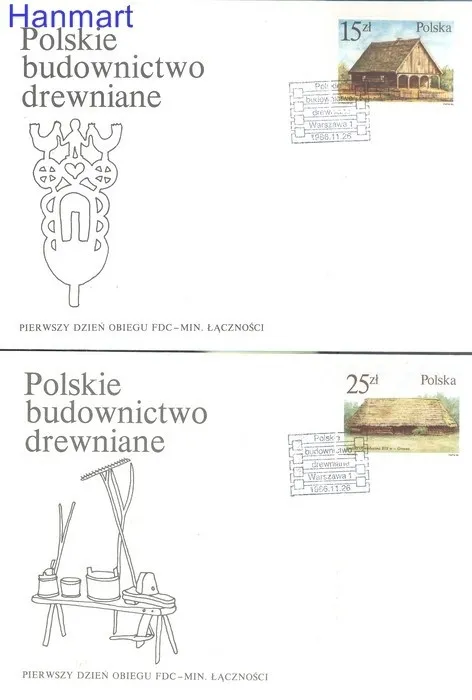 Znaczek Polska 1986 Mi 3060-3065 Fi 2912-2917 FDC