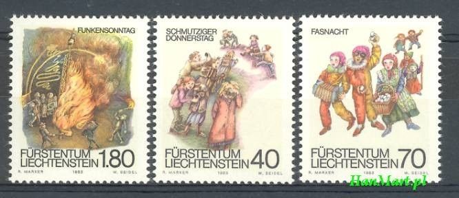 Znaczek Liechtenstein 1983 Mi 818-820 Czyste **