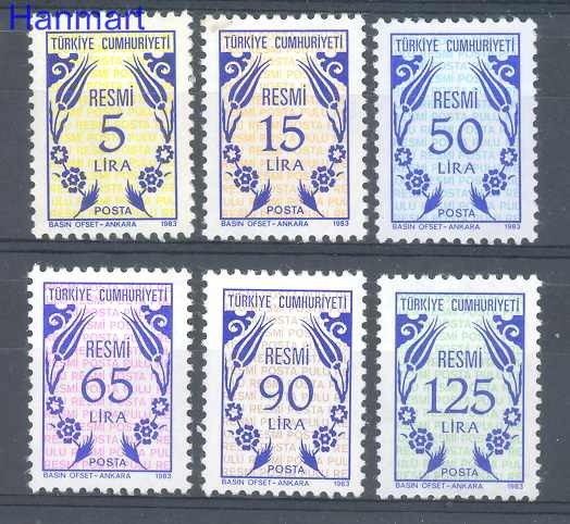Znaczek Turcja 1983 Mi die 169-174 Czyste **